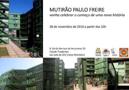 SP – Mutirão Paulo Freire será inaugurado